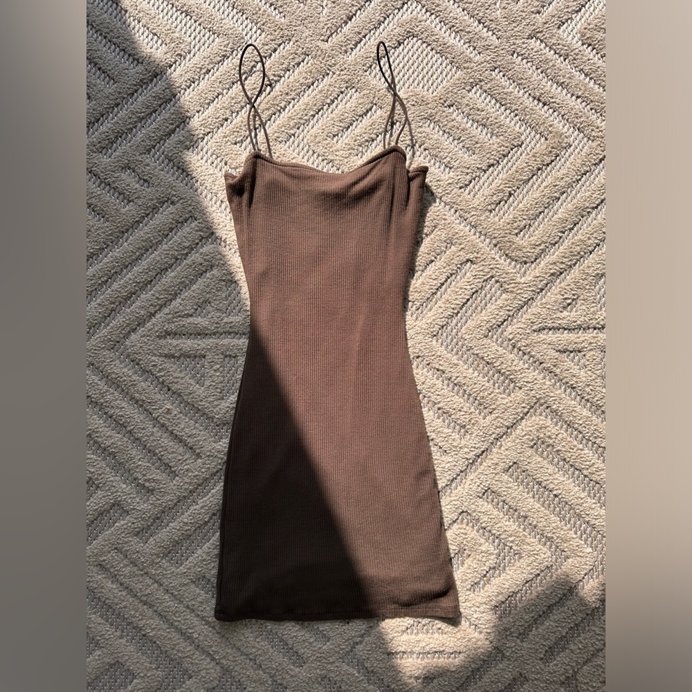 Stretchy Brown Mini Dress